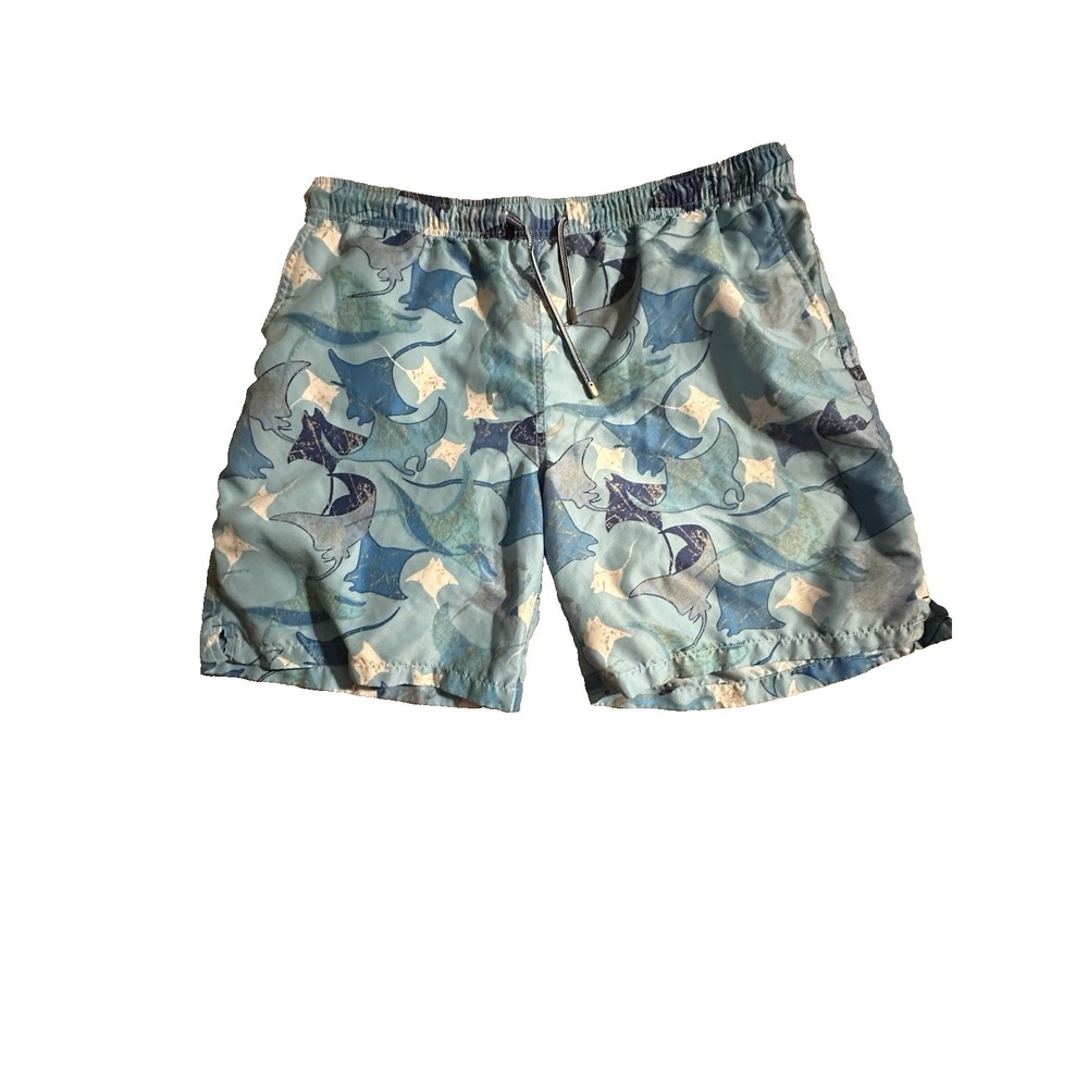 Peter Millar Blue Stingray Swim Trunks Men's Size Large